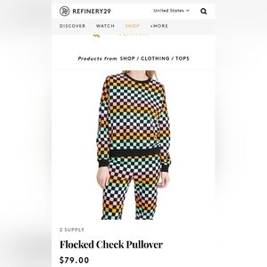 Flocked Check Pullover and sweatpants set.